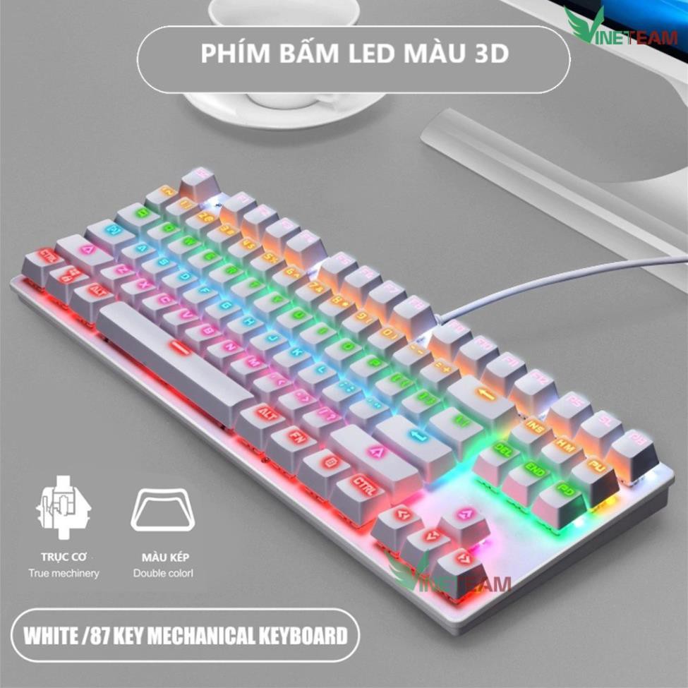 Freeship 50k Bàn Phím Cơ Máy Tính Crack K550 Led đổi mầu 10 Chế Độ Khác Nhau,Blue Switch Chơi Game Dùng Văn Phòng Cực Đã