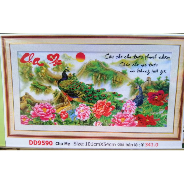 Tranh đính đá Cha Mẹ Vạn Lý Trường Thành (chưa đính) DD9590