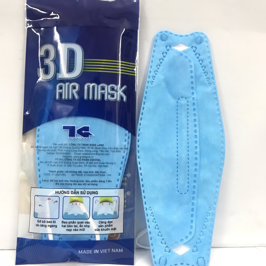 Khẩu trang kháng khuẩn 3D Air Mask, túi 6 cái dầy đẹp, đeo ôm sát mặt, quai chắc chắn, giao hàng giống ảnh chụp