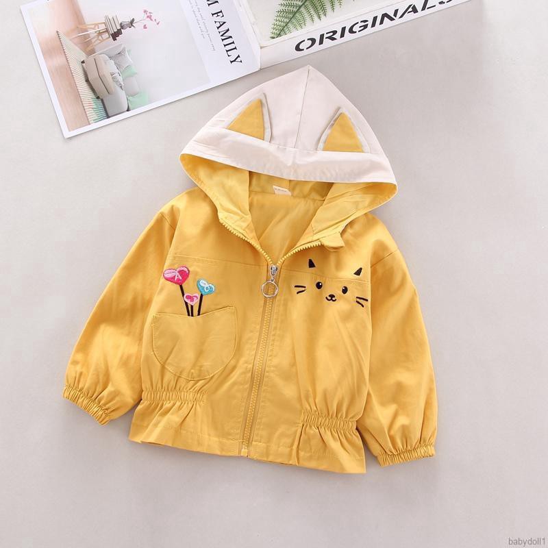 Áo Hoodie phối tai thỏ hoạt hình dễ thương cho bé gái