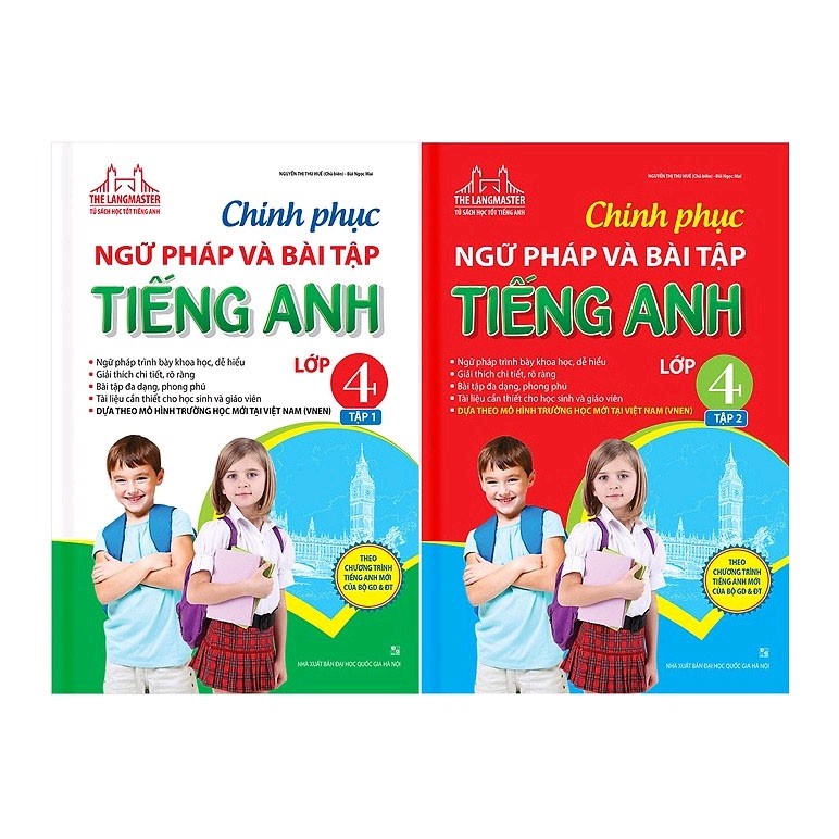 Sách- Chinh phục ngữ pháp và bài tập tiếng Anh lớp 4 (Bộ 2 Cuốn)