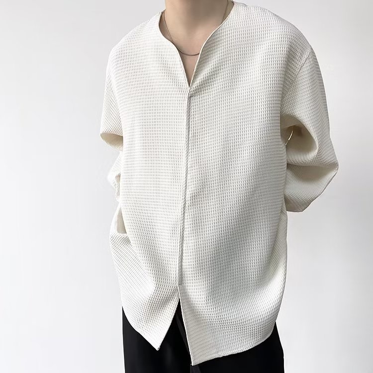 Áo Thun Nam Dài Tay Cổ Chữ V Thời Trang Hàn