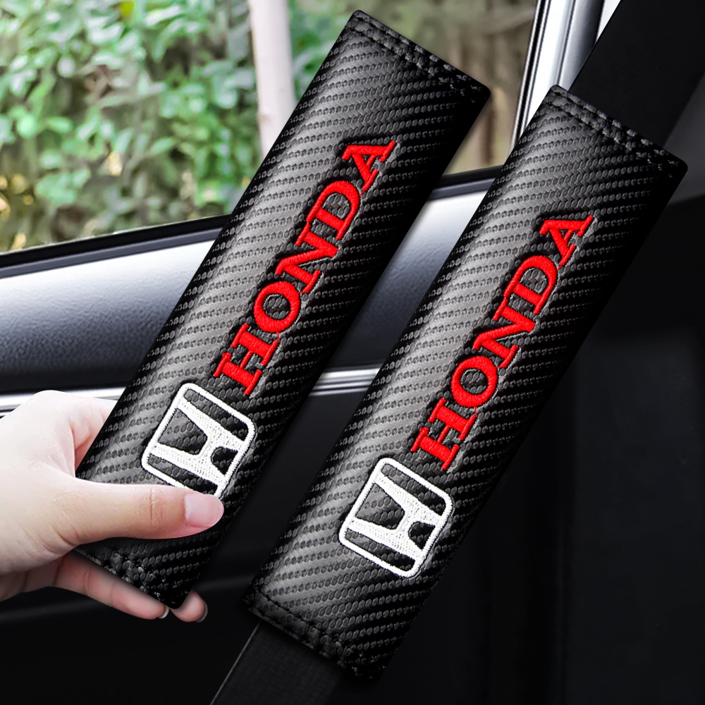 Set 2 Đệm Bọc Dây An Toàn Xe Hơi Honda Mugen Bằng Sợi Carbon