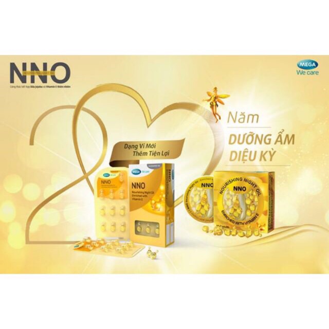 Dầu dưỡng ẩm NNO - vitamin e tự nhiên HỘP 3 VỈ