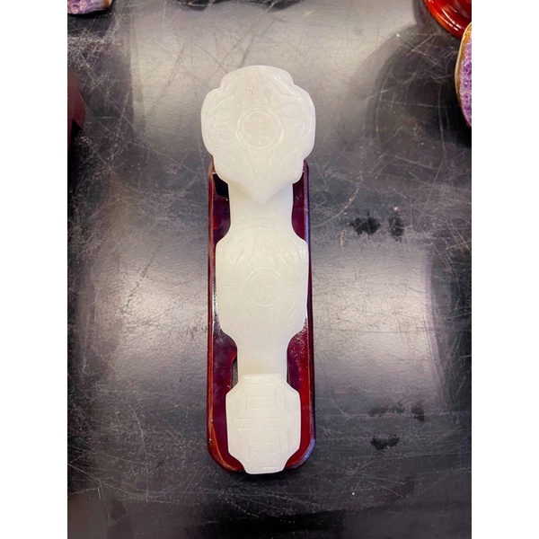 Gậy Như Ý Đá Ngọc Hoàng Long &amp; Đá Ngọc Onyx Trắng Phong Thuỷ