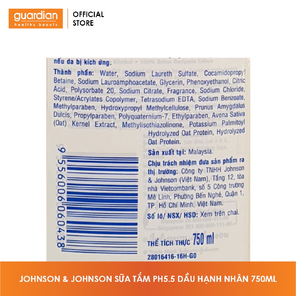 Sữa Tắm pH 5.5 Hạnh Nhân Johnson’s (750ml)