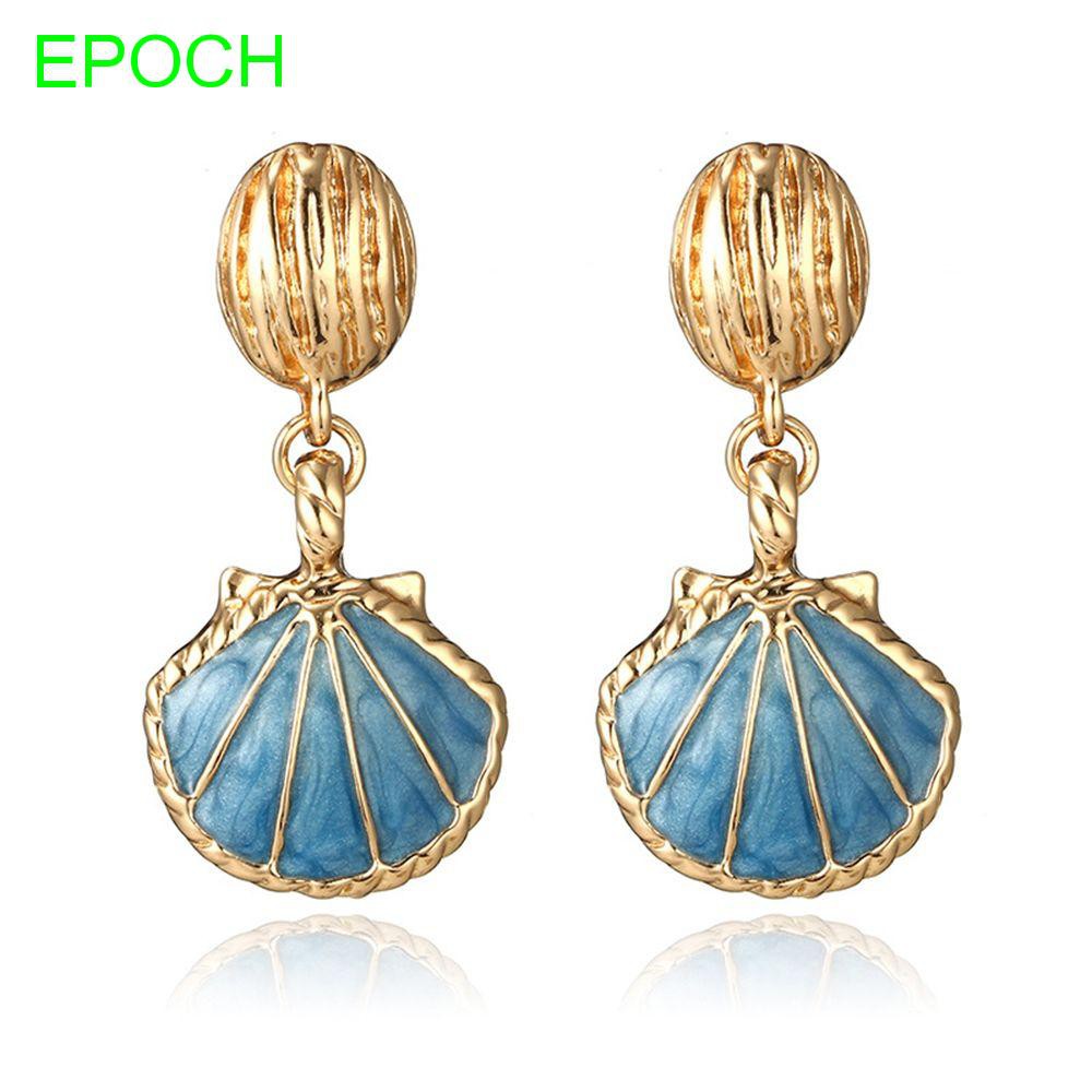 Bông tai kim loại hình vỏ sò phong cách Boho độc đáo cho nữ