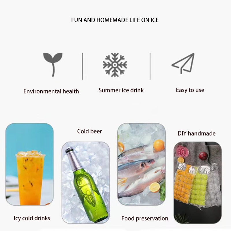 Set 10 túi làm đá viên dùng một lần tự đóng băng