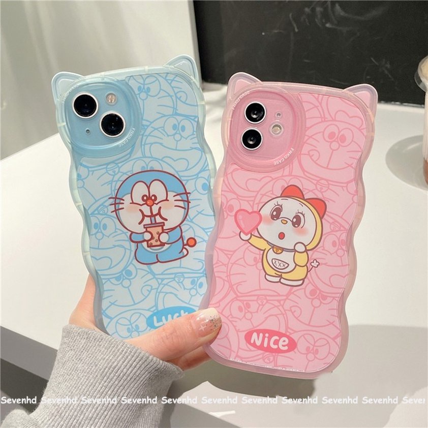Ốp Điện Thoại Họa Tiết Hoạt Hình Doremon Tai To Dễ Thương Cho iPhone 14 13 12 11 Pro Max SE2020 X XR Xs Max 7 8 Plus