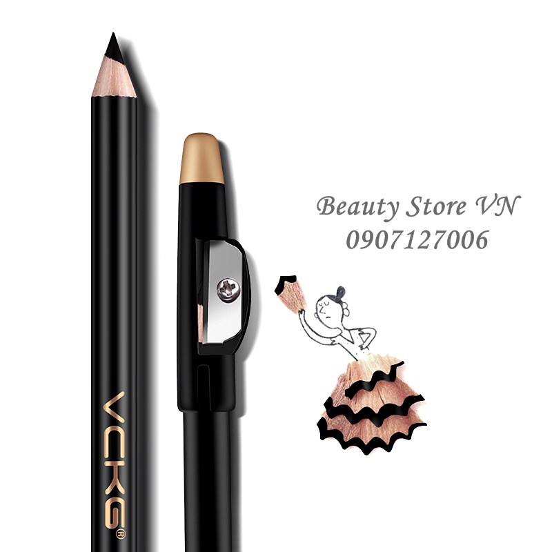 Chì Kẻ Mắt Chống Nước Kèm Đồ Chuốt Waterproof Eyeliner Pencil | BigBuy360 - bigbuy360.vn