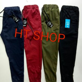 Quần jogger kaki khóa zip chân nữ