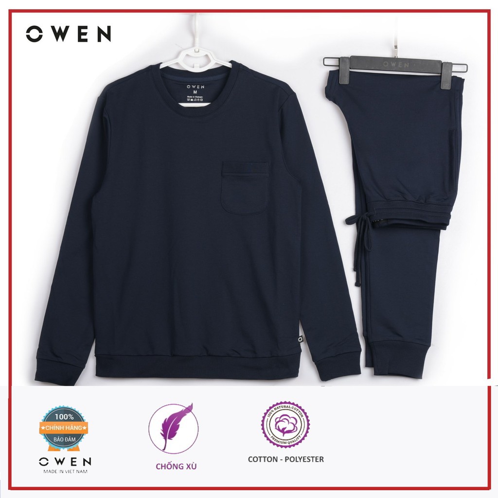 🍀 NEW 💯 . OWEN - BỘ NỈ NAM OWEN ỐNG BO MÀU XANH THAN 81257 Cực Đẹp .1 . M08 : . . ' . . ˢ . ) ₛ