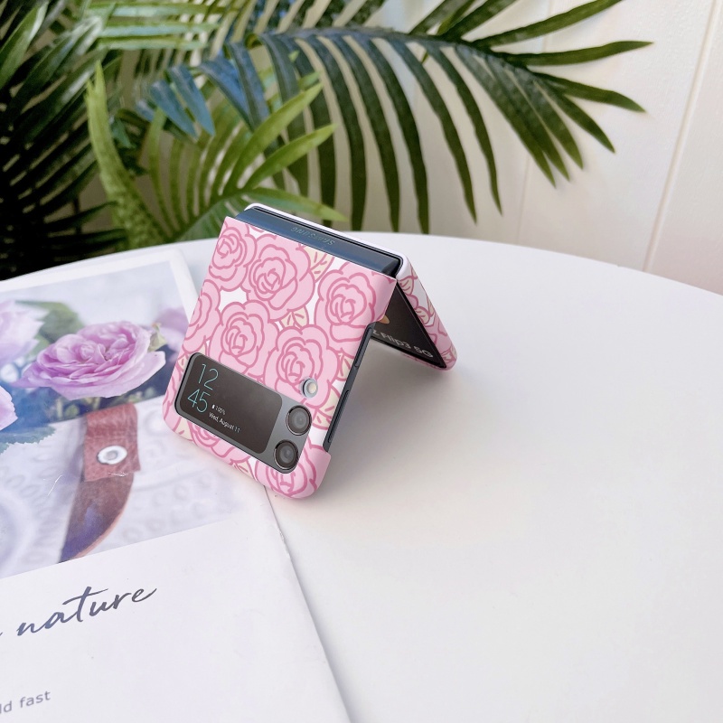 Ốp Điện Thoại Cứng Chống Sốc Họa Tiết Hoa Sơn Dầu Cho Samsung Galaxy Z Flip 3 4