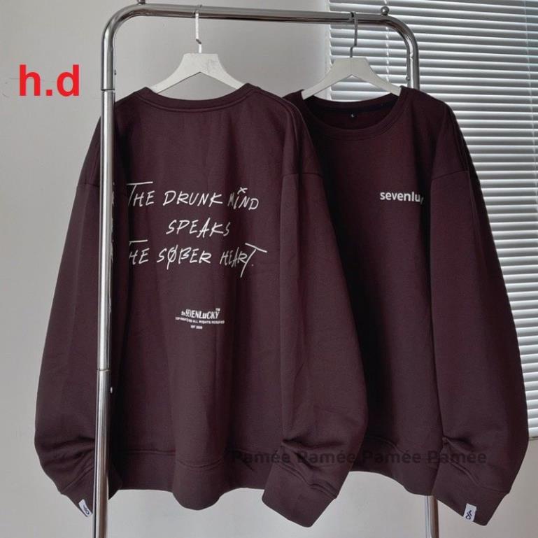 Áo sweater SEVEN nam nữ chất nỉ cotton, form rộng tay dài Oversize mùa đông phong cách Hàn Quốc