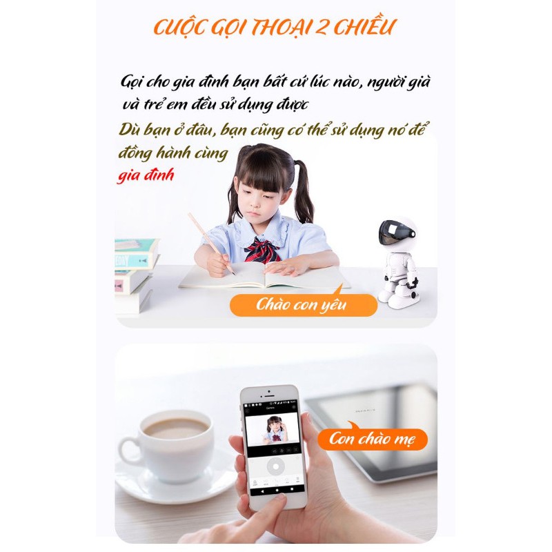 Camera mô hình Người Máy wifi Smartphone 1080p - Home and Garden