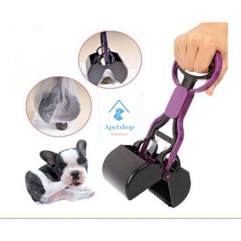 Xẻng gắp hốt phân chó mèo thú cưng - Dụng cụ kẹp dọn vệ sinh có lò xo apet