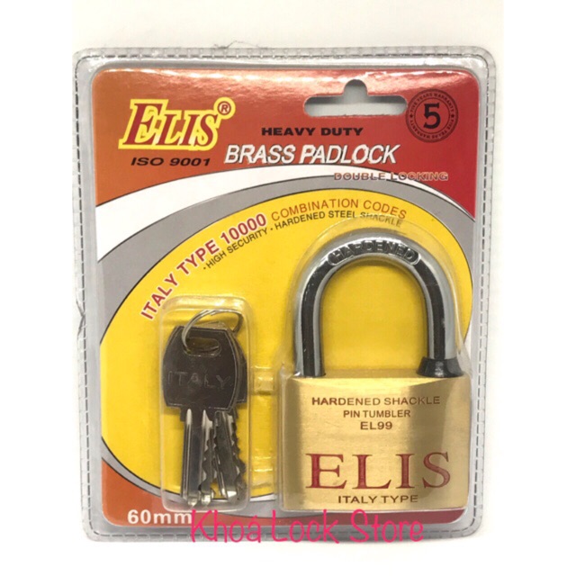 Ổ khoá ELIS 6 phân chính hãng chìa răng