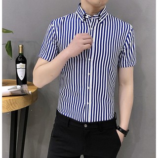 Áo sơ mi nam kẻ sọc (Xanh) thời trang Men's Luxury Store