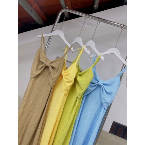 Váy 2 dây, Váy nữ 2 dây phối nơ ,chất mềm mịn thoáng mát quyến rũ, Hàng Quảng Châu