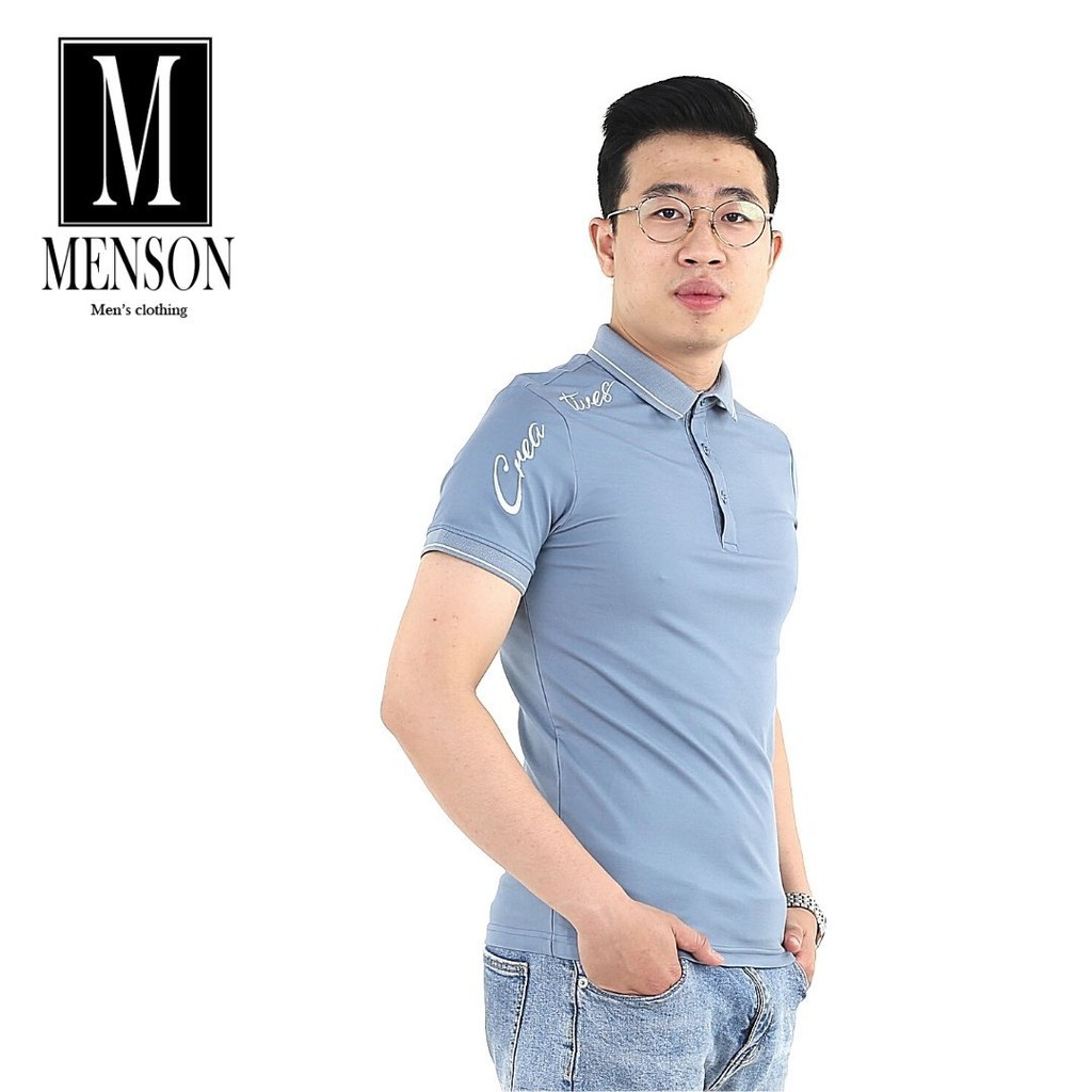 ĐẸP ⭐️FREESHIP⭐️Áo thun nam có cổ thêu chữ - Áo Polo nam vải cotton cao cấp chất đẹp, mùa hè thoáng mát MENSON M-023