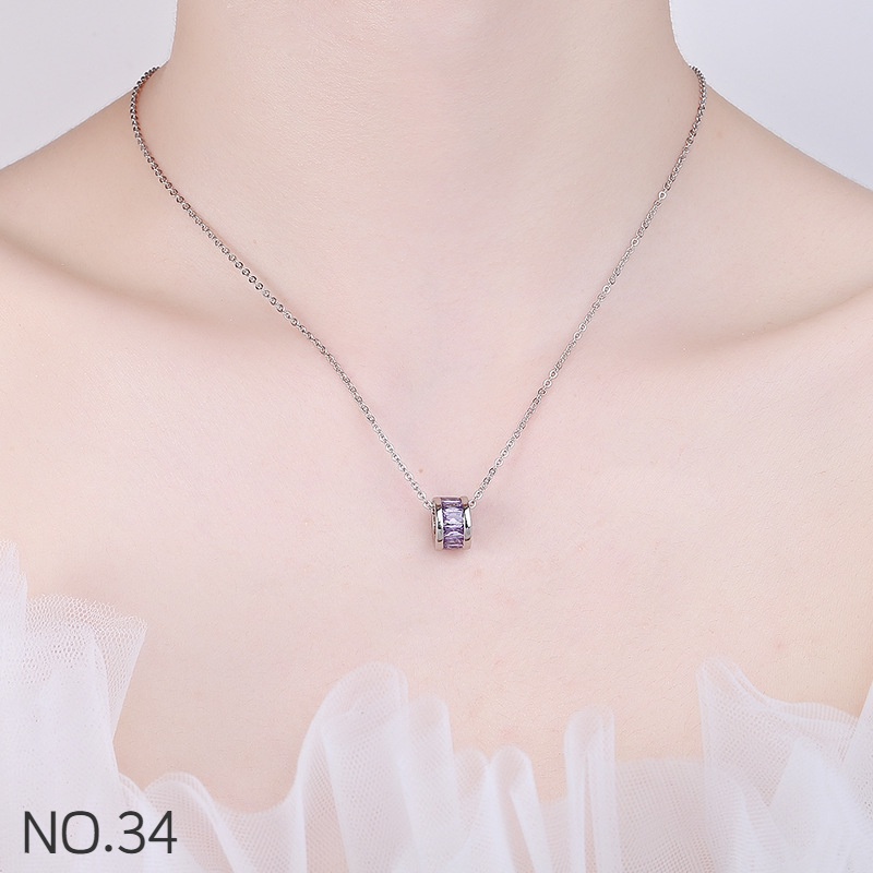 Vòng cổ Bạc 925 Mặt Kim Cương Trắng Thanh Lịch