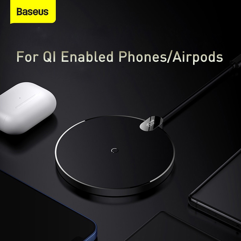 Đế sạc không dây Baseus 15W cho iPhone 13 Pro Max 12 Samsung LED Airpods