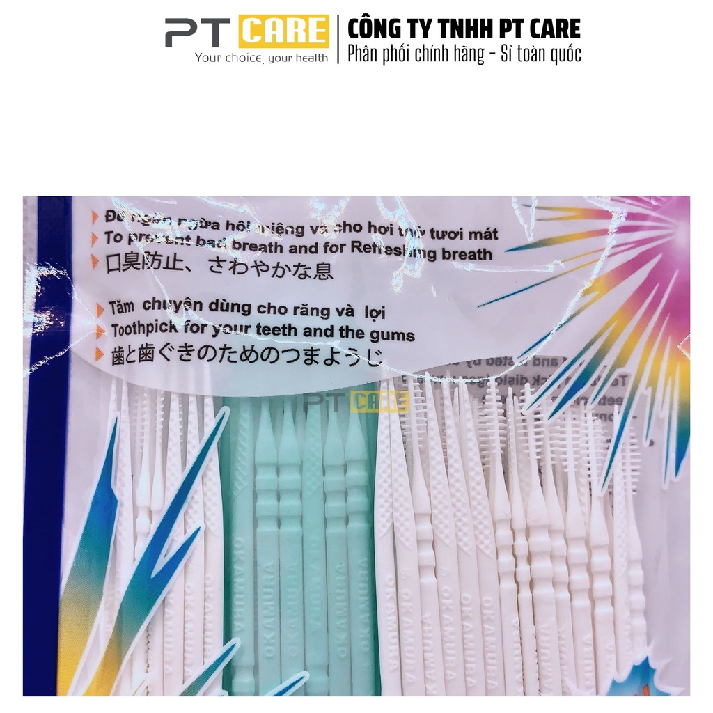 PT CARE | Tăm Nhựa Okamura Chất Lượng Nhật Bản - Bịch 120 Cây