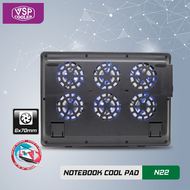 Đế tản nhiệt cool pad loại tốt quạt 6 fan cho laptop