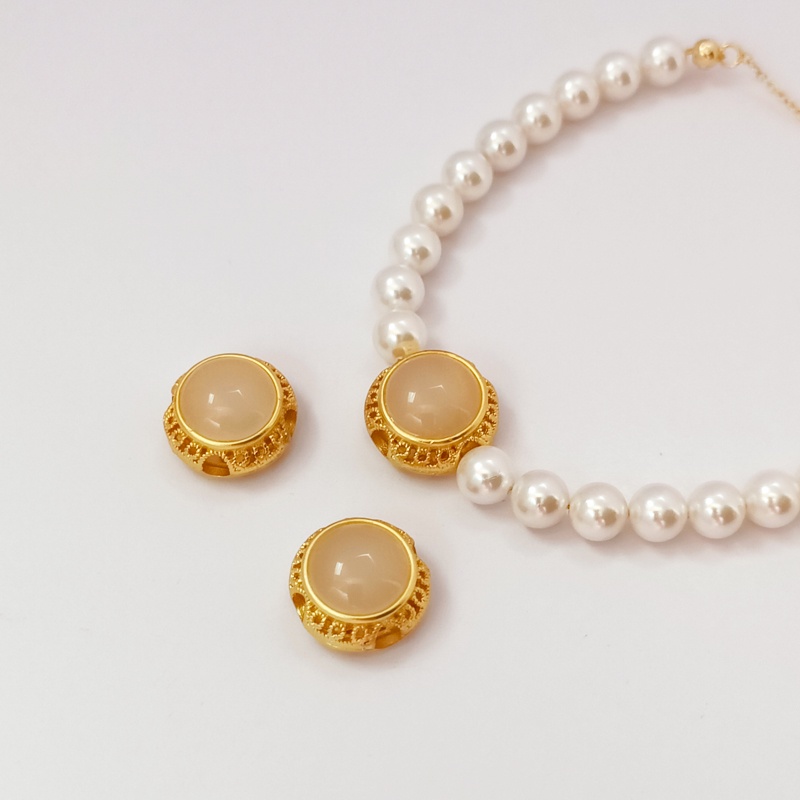 Hạt Đá Ngọc Bích 18K Nhiều Màu Sắc Kiểu Cổ Điển Dùng Làm Trang Sức diy