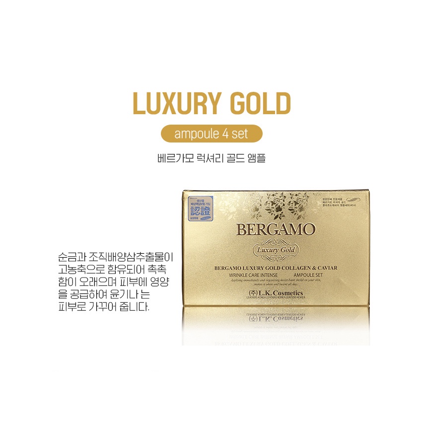 Set tinh chất dưỡng da BERGAMO chứa collagen xóa đi nếp nhăn phục hồi chuyên sâu Serum Bergamo Luxury Gold Collagen & Caviar