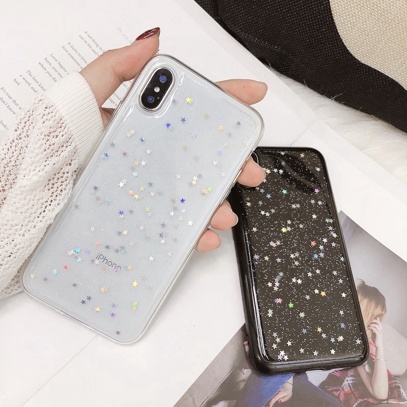 Ốp điện thoại đính kim tuyến ngôi sao lấp lánh cho iPhone 6/6s/6+/7/7+/8/8+/X/XR/XS/XS Max | BigBuy360 - bigbuy360.vn