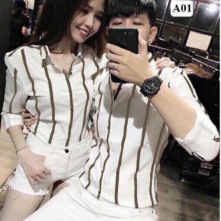 Sơ mi cặp sọc hàng lại về