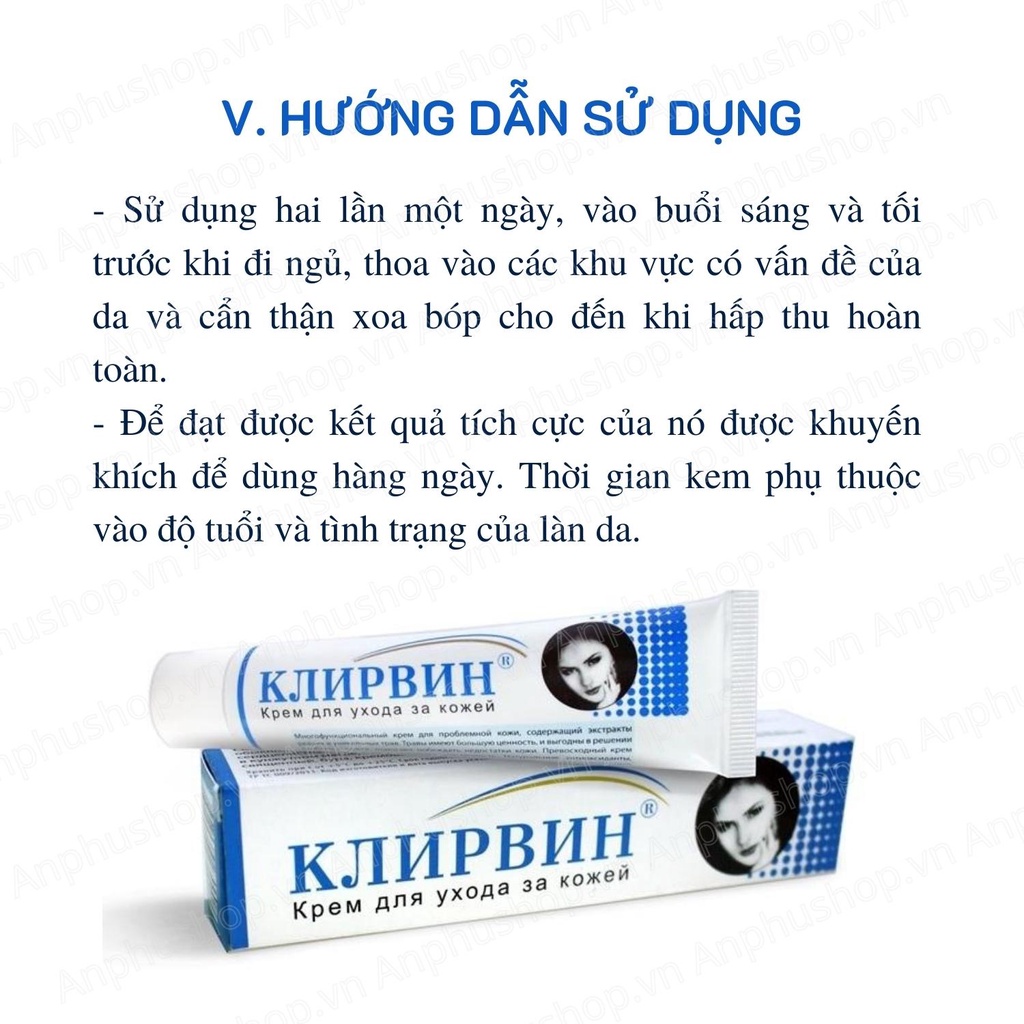 Kem mờ sẹo KLIRVIN NGA (Hàng chính hãng)