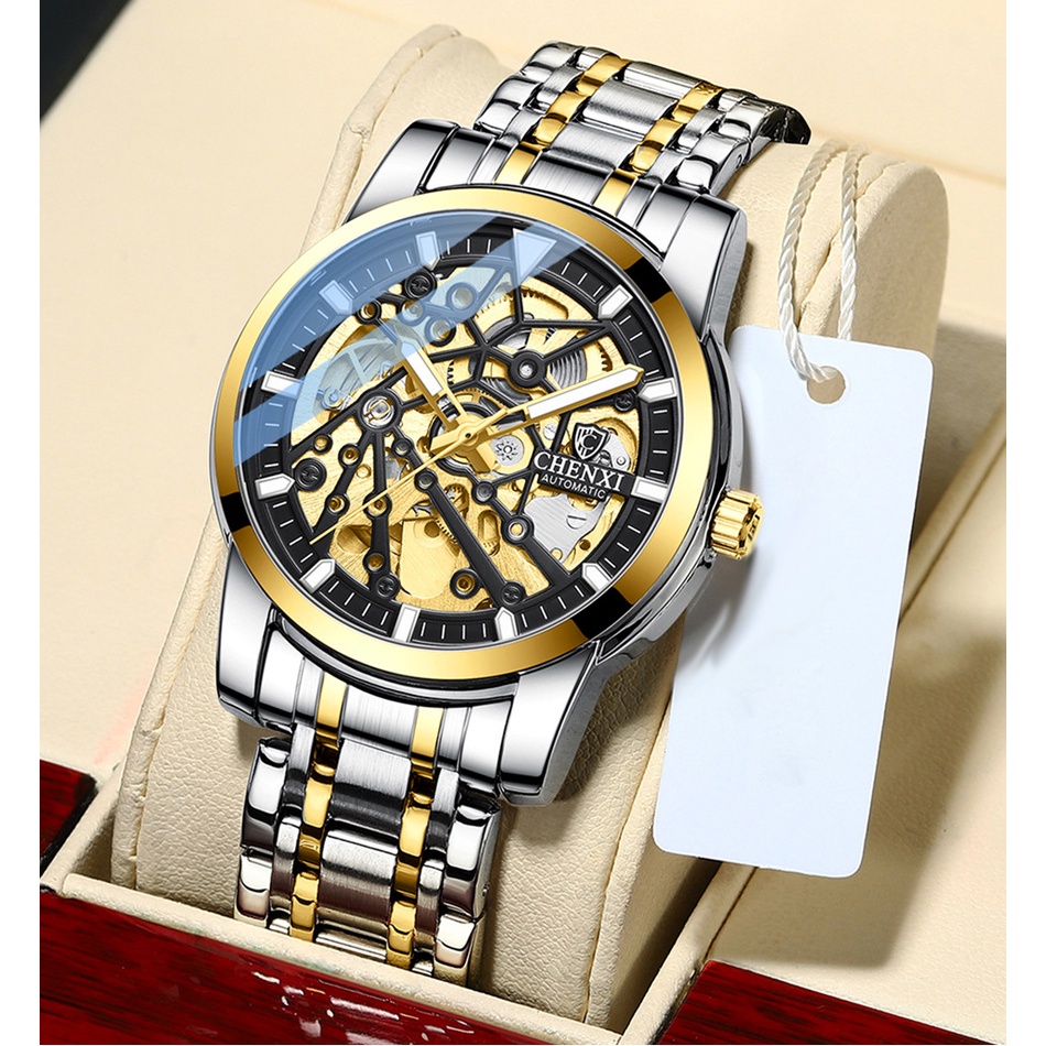 Đồng hồ cơ nam tự động automatic chính hãng lộ máy CHENXI CX-8812 kèm hộp sang trọng cao cấp