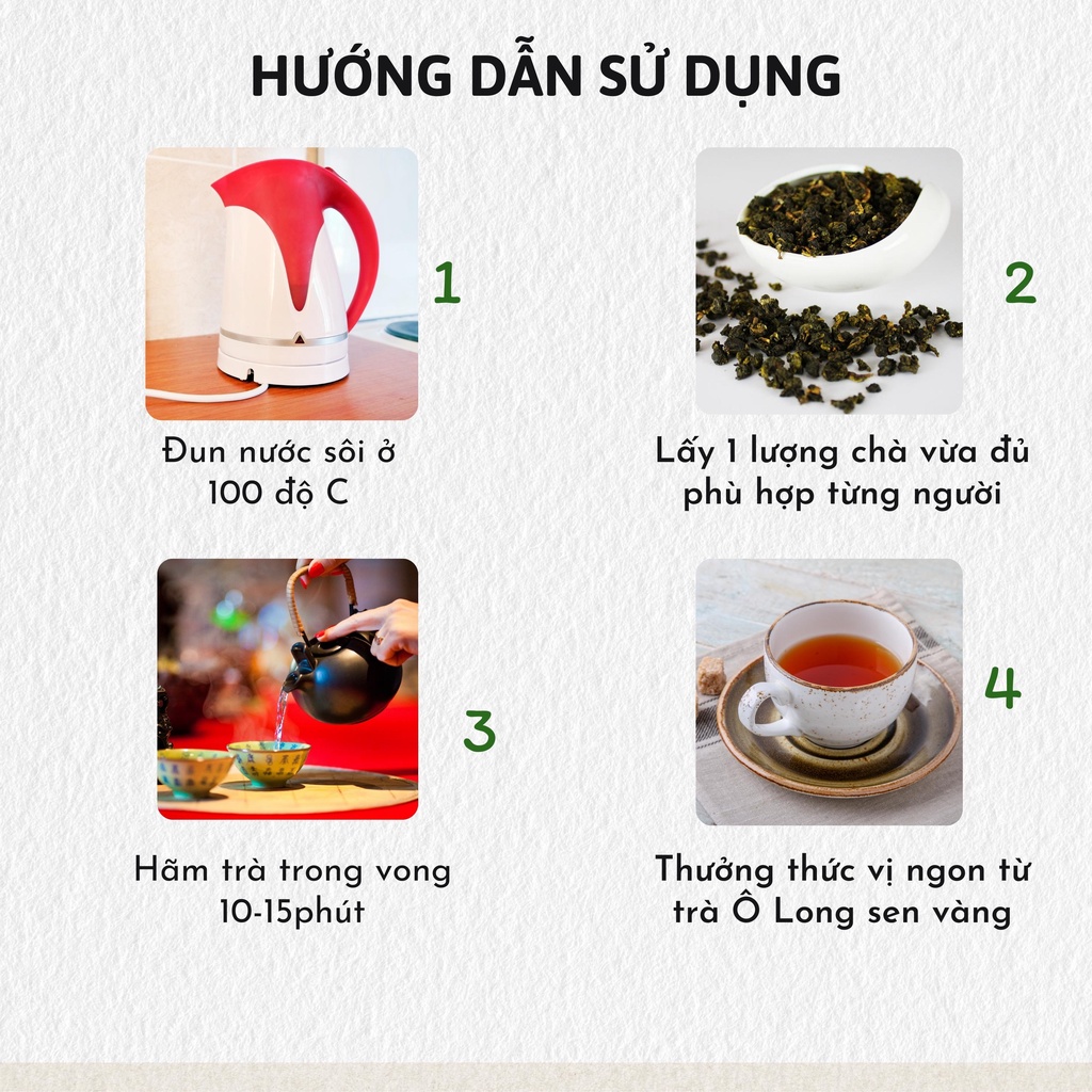 Trà ô long Sen Vàng Vinsaf 250g nguyên liệu pha chế trà sữa và pha trà olong TOLSV250