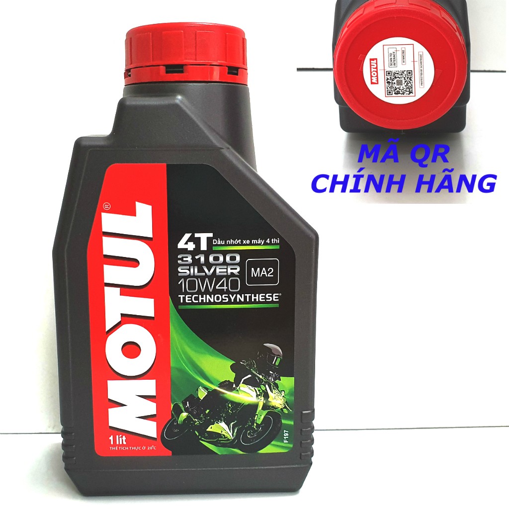 Motul 3100 Silver 10W40 1L - Nhớt xe máy số cao cấp, xe côn tay, xe mô tô PKL Exciter, Winner, Wave