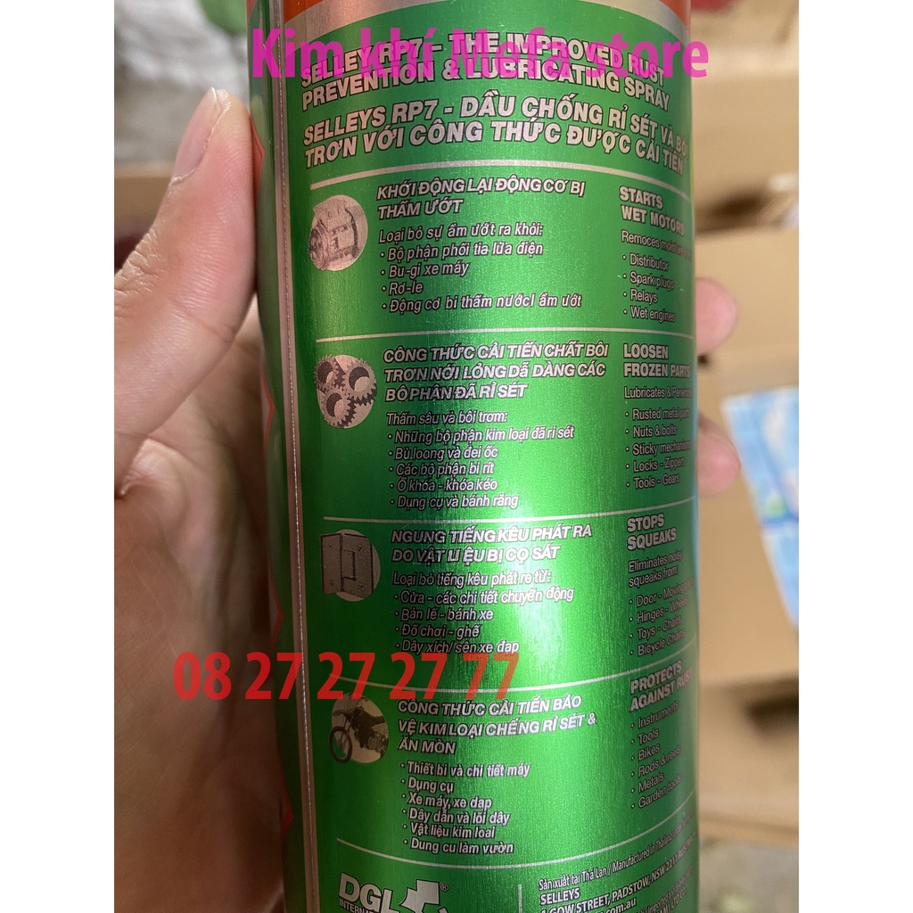 Chai xịt RP7 150g 175g 300g 350g tẩy rỉ sét, chống rỉ sét và bôi trơn hàng chuẩn