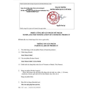 SỮA RỬA MẶT MAI THẢO MỘC