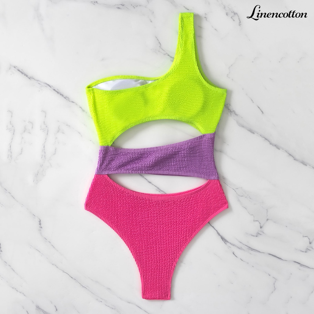 Bộ Bikini Một Mảnh Phối Màu Tương Phản Thời Trang Quyến Rũ Cho Nữ