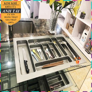 Khay chia thìa dĩa. khay đựng thìa dĩa trong hộc kéo tủ bếp nhựa ABS cao cấp không độc hại, không phai màu