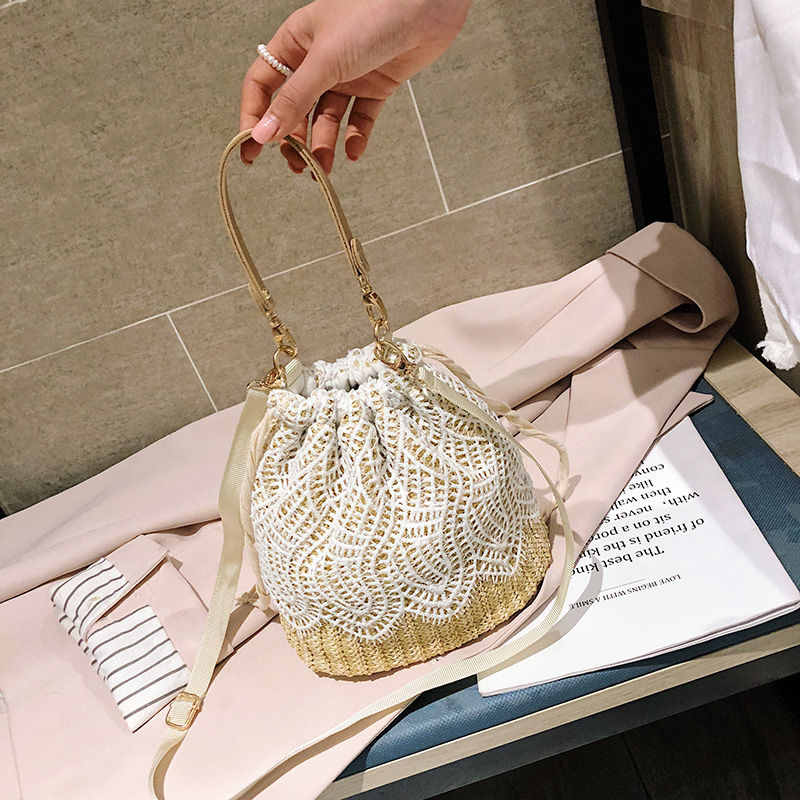 Túi Đeo Chéo Bằng Rơm Đan Phong Cách Nhật Bản Thời Trang Mùa Hè 2021 Mới Cho Nữ