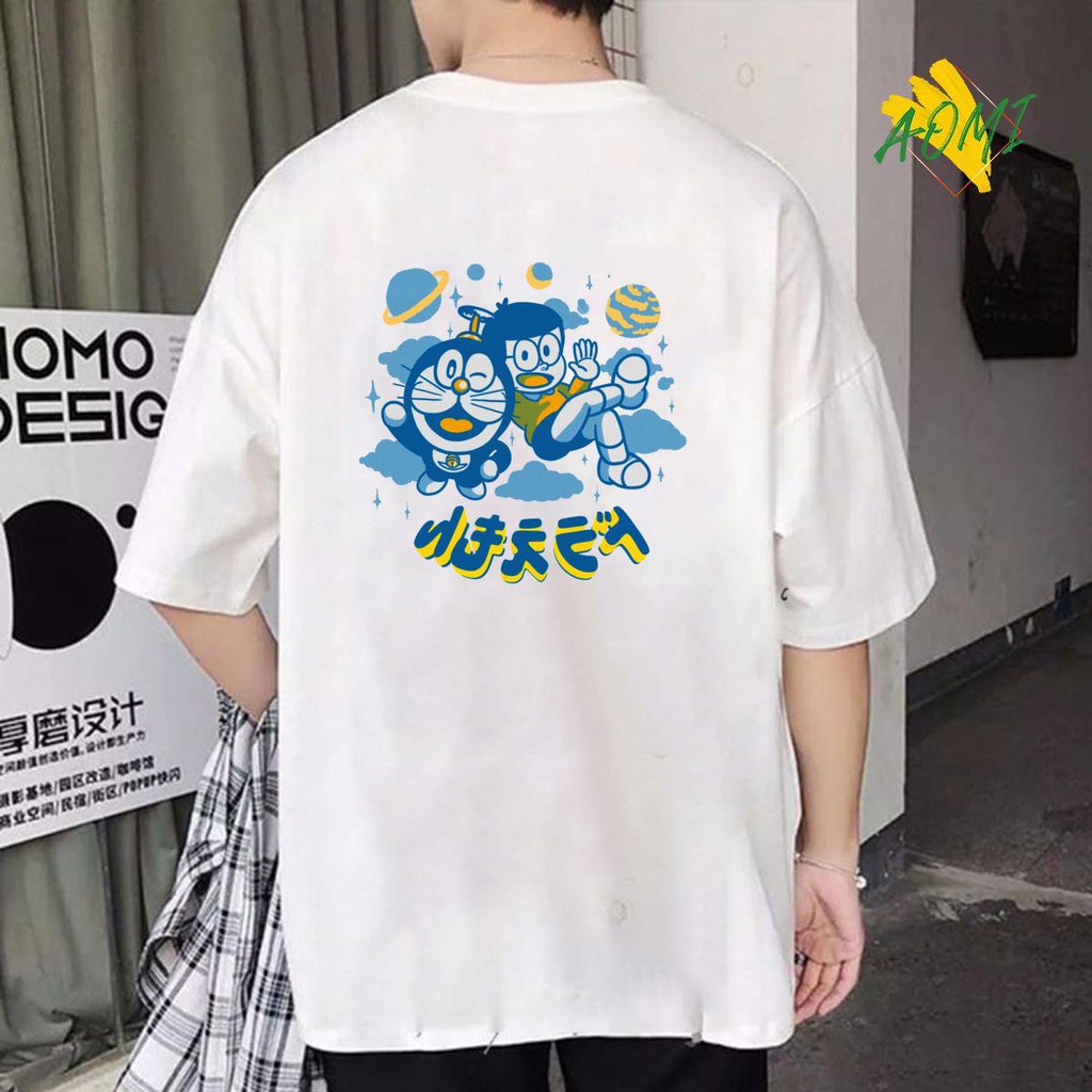 ÁO THUN UNISEX AOMI NOBITA DOREAMON TAY NGẮN TAY LỠ NAM NỮ CHẤT VẢI LOẠI MỘT