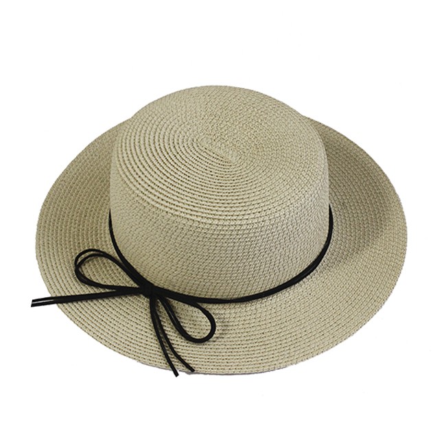 Mũ Cói Đi Biển Dây Nơ Mảnh Kiểu Mũ Cói Boater Nữ Phong Cách Vintage Tặng Kèm Hộp Đựng Nón