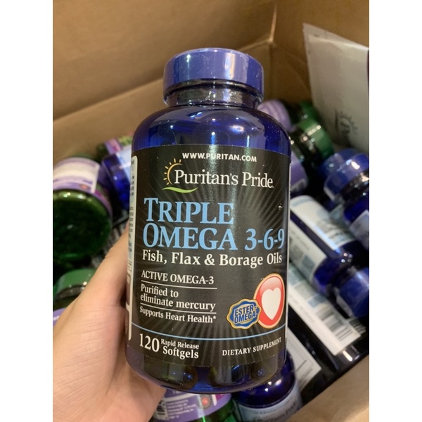 Viên uống dầu cá bổ sung OMEGA 3-6-9 Puritan Pride Mỹ 120v