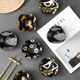 Sét 4 bát gia vị, bát nước chấm tráng men 2 lớp dày dặn, bát decor bàn ăn nhiều họa tiết