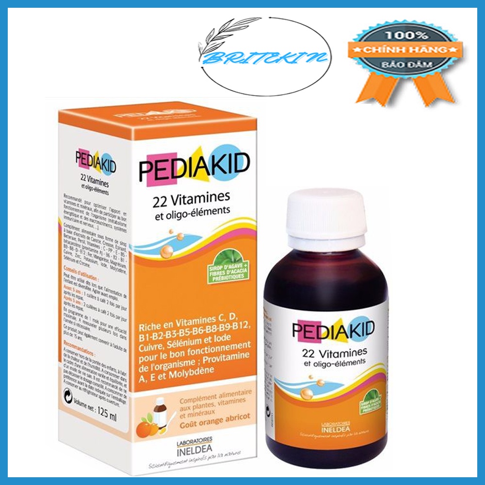 Vitamin Tổng Hợp Cho Trẻ Nhỏ Từ 6 Tháng Tuổi Pediakid 22 Vitamins & Minerals (125ml)