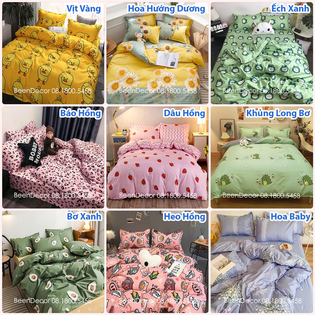 VỎ CHĂN ga gối lồng được ruột, Vỏ Chăn có khóa kéo chất Cotton Poly - Hàng Đẹp Chọn Mẫu Giống Hình