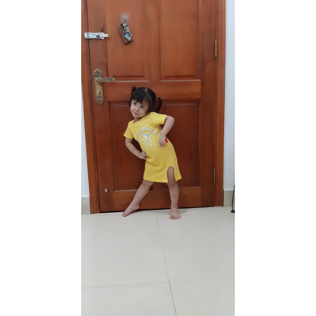 Váy Đầm ôm Body dài xẻ cho Bé Gái từ 5 tháng đến 4 tuổi