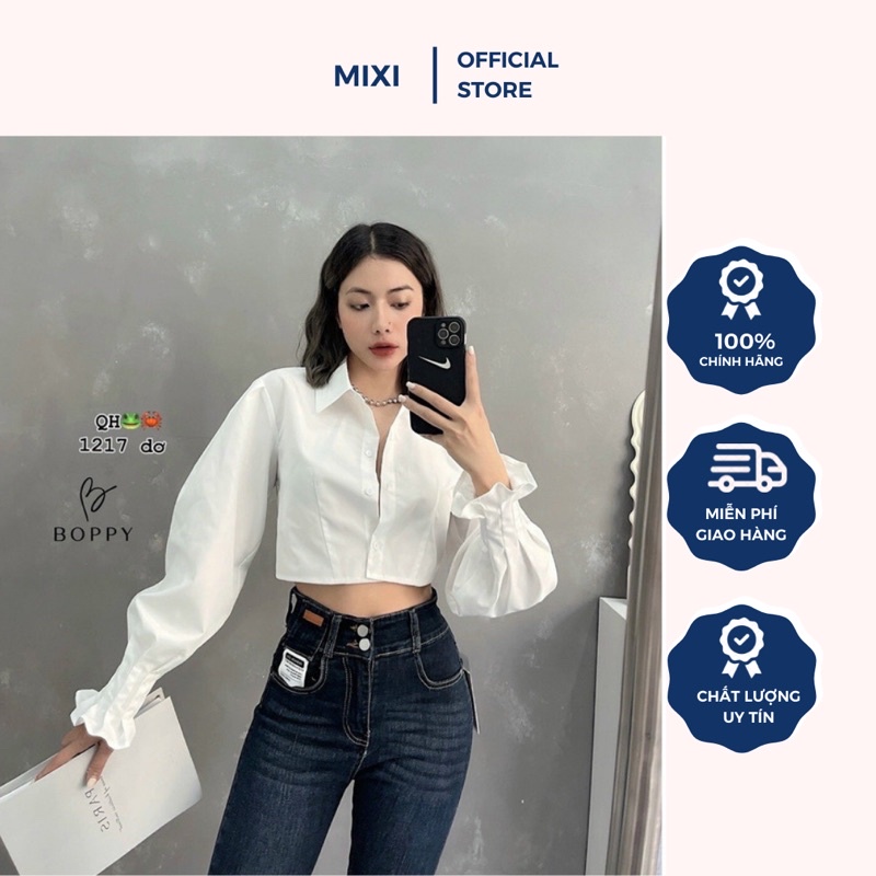 Quần Jean Nữ Dáng Ôm Lưng Siêu Cao Trơn Basic MIXI1217