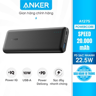 Pin sạc dự phòng ANKER PowerCore Speed 20000mAh PD - A1275